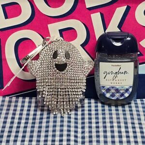 BBW Blingy Ghost SnapBac Pocketbac Holder & Gingham Refill Keychain Backpack